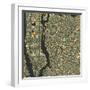 Manhattan Map-Blue Jazzberry-Framed Art Print