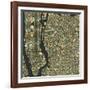 Manhattan Map-Blue Jazzberry-Framed Art Print