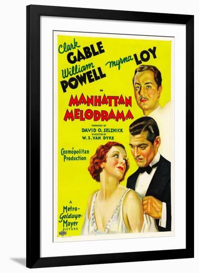 Manhattan Melodrama, William Powell, Myrna Loy, Clark Gable, 1934-null-Framed Art Print