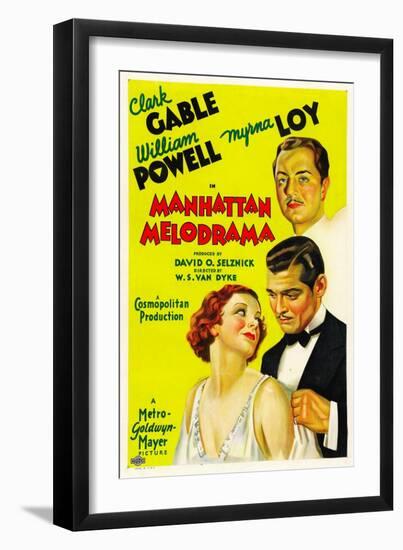 Manhattan Melodrama, William Powell, Myrna Loy, Clark Gable, 1934-null-Framed Art Print