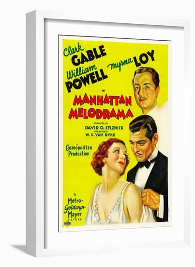 Manhattan Melodrama, William Powell, Myrna Loy, Clark Gable, 1934-null-Framed Art Print