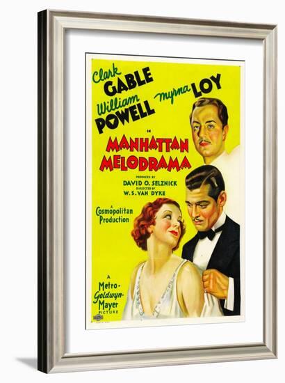 Manhattan Melodrama, William Powell, Myrna Loy, Clark Gable, 1934-null-Framed Art Print