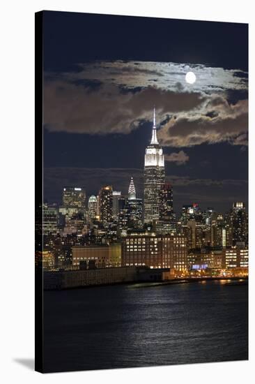 Manhattan, Moonrise over the Empire State Building-Gavin Hellier-Stretched Canvas