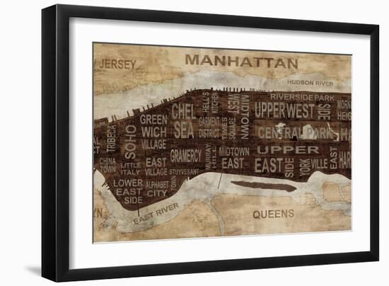 Manhattan Neighborhoods-Luke Wilson-Framed Art Print