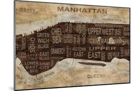 Manhattan Neighborhoods-Luke Wilson-Mounted Premium Giclee Print