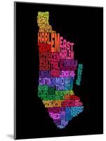 Manhattan New York Typography Text Map-Michael Tompsett-Mounted Art Print