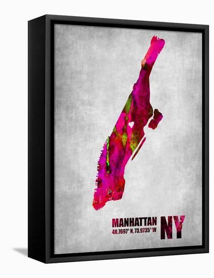 Manhattan New York-NaxArt-Framed Stretched Canvas