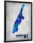 Manhattan New York-NaxArt-Framed Art Print