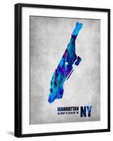 Manhattan New York-NaxArt-Framed Art Print