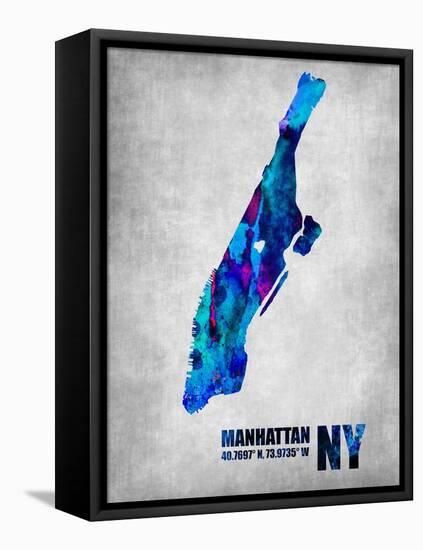 Manhattan New York-NaxArt-Framed Stretched Canvas