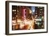 Manhattan Night II - In the Style of Oil Painting-Philippe Hugonnard-Framed Giclee Print