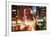 Manhattan Night II - In the Style of Oil Painting-Philippe Hugonnard-Framed Giclee Print