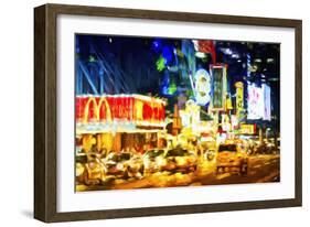 Manhattan Night III - In the Style of Oil Painting-Philippe Hugonnard-Framed Giclee Print