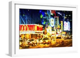 Manhattan Night III - In the Style of Oil Painting-Philippe Hugonnard-Framed Giclee Print
