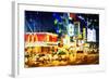 Manhattan Night III - In the Style of Oil Painting-Philippe Hugonnard-Framed Giclee Print