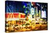 Manhattan Night III - In the Style of Oil Painting-Philippe Hugonnard-Stretched Canvas