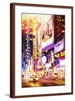 Manhattan Night - In the Style of Oil Painting-Philippe Hugonnard-Framed Giclee Print