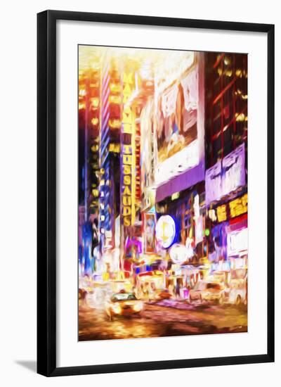 Manhattan Night - In the Style of Oil Painting-Philippe Hugonnard-Framed Giclee Print