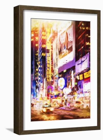 Manhattan Night - In the Style of Oil Painting-Philippe Hugonnard-Framed Giclee Print