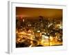 Manhattan Night Landscape with Fog-Philippe Hugonnard-Framed Photographic Print