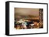 Manhattan Night Landscape with Fog-Philippe Hugonnard-Framed Stretched Canvas