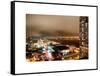 Manhattan Night Landscape with Fog-Philippe Hugonnard-Framed Stretched Canvas