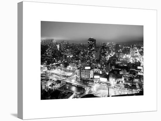 Manhattan Night Landscape with Fog-Philippe Hugonnard-Stretched Canvas