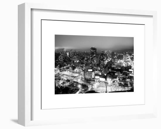 Manhattan Night Landscape with Fog-Philippe Hugonnard-Framed Art Print