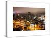 Manhattan Night Landscape with Fog-Philippe Hugonnard-Stretched Canvas