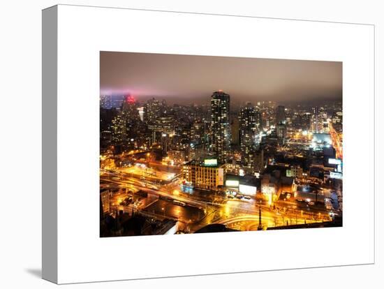 Manhattan Night Landscape with Fog-Philippe Hugonnard-Stretched Canvas