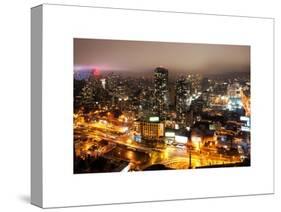 Manhattan Night Landscape with Fog-Philippe Hugonnard-Stretched Canvas