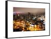 Manhattan Night Landscape with Fog-Philippe Hugonnard-Framed Stretched Canvas