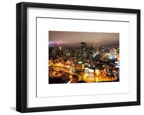 Manhattan Night Landscape with Fog-Philippe Hugonnard-Framed Art Print