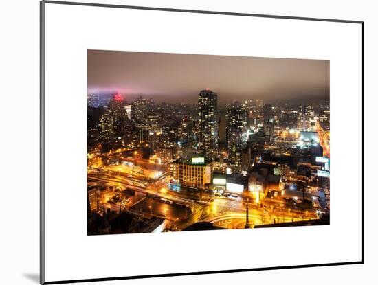 Manhattan Night Landscape with Fog-Philippe Hugonnard-Mounted Art Print