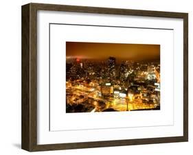 Manhattan Night Landscape with Fog-Philippe Hugonnard-Framed Art Print