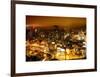 Manhattan Night Landscape with Fog-Philippe Hugonnard-Framed Art Print