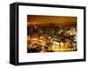 Manhattan Night Landscape with Fog-Philippe Hugonnard-Framed Stretched Canvas