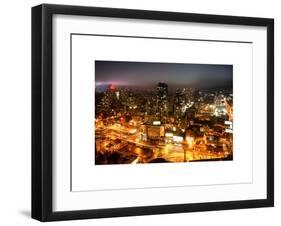 Manhattan Night Landscape with Fog-Philippe Hugonnard-Framed Art Print