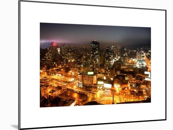 Manhattan Night Landscape with Fog-Philippe Hugonnard-Mounted Art Print