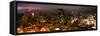 Manhattan Night Panoramic Landscape with Fog-Philippe Hugonnard-Framed Stretched Canvas