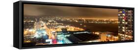 Manhattan Night Panoramic Landscape with Fog-Philippe Hugonnard-Framed Stretched Canvas