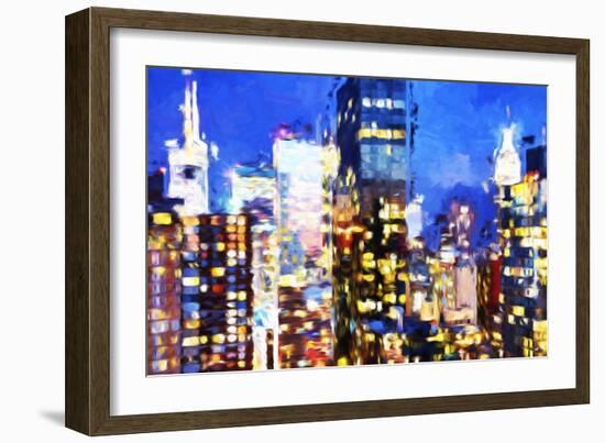 Manhattan Night VIII - In the Style of Oil Painting-Philippe Hugonnard-Framed Giclee Print