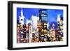 Manhattan Night VIII - In the Style of Oil Painting-Philippe Hugonnard-Framed Giclee Print