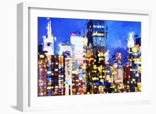 Manhattan Night VIII - In the Style of Oil Painting-Philippe Hugonnard-Framed Giclee Print