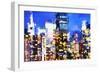 Manhattan Night VIII - In the Style of Oil Painting-Philippe Hugonnard-Framed Giclee Print