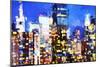 Manhattan Night VIII - In the Style of Oil Painting-Philippe Hugonnard-Mounted Giclee Print