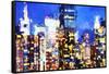 Manhattan Night VIII - In the Style of Oil Painting-Philippe Hugonnard-Framed Stretched Canvas