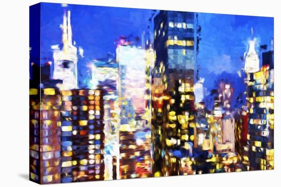 Manhattan Night VIII - In the Style of Oil Painting-Philippe Hugonnard-Stretched Canvas