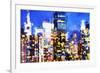 Manhattan Night VIII - In the Style of Oil Painting-Philippe Hugonnard-Framed Giclee Print