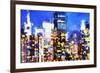 Manhattan Night VIII - In the Style of Oil Painting-Philippe Hugonnard-Framed Giclee Print